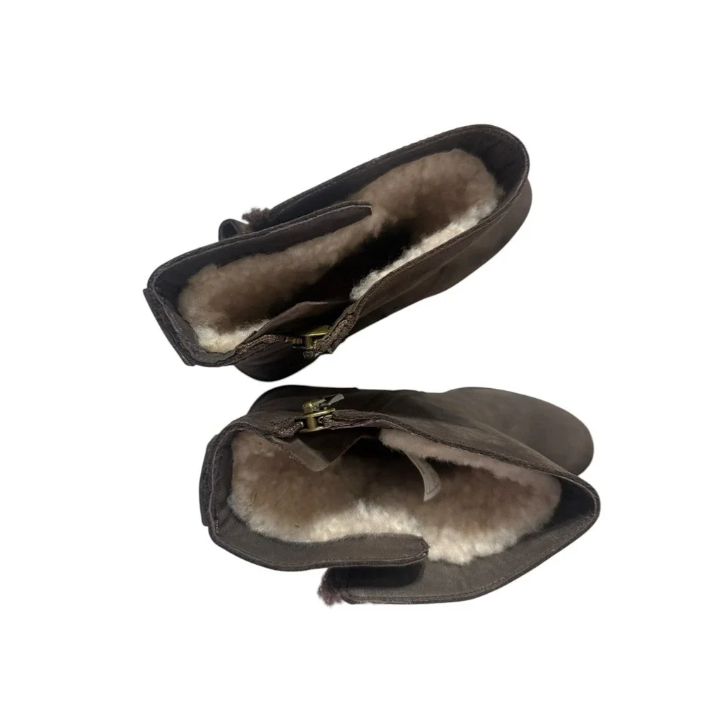 UGG NIELS II WATER RESISTAN WOMEN BOOTS LEATHER Stout Brown US 9.5